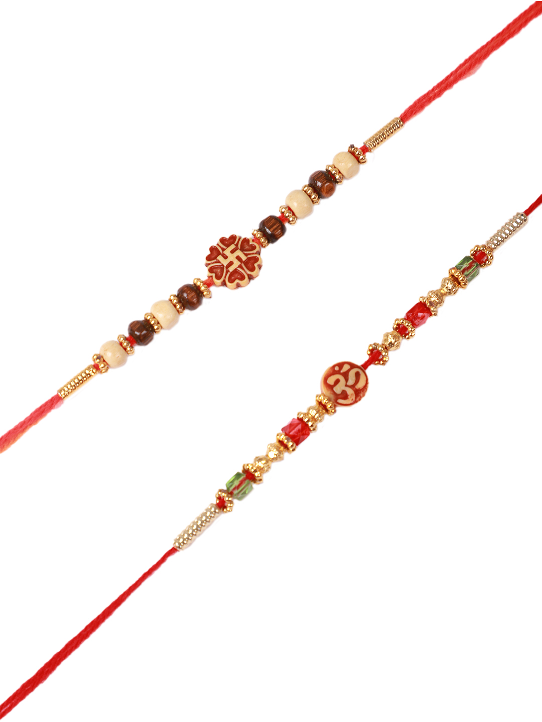 YouBella 2 Rakhi and 2 Greeting Card Combo for Brother (Multi-Colour) (YBRK_95)